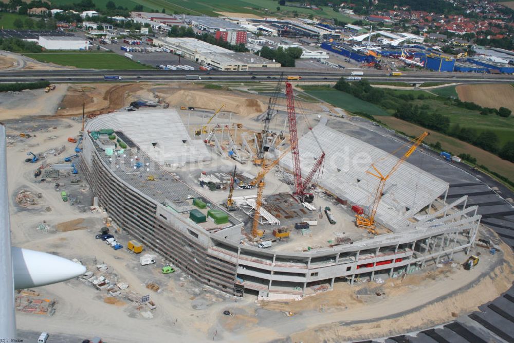 Sinsheim aus der Vogelperspektive: Baustelle der Rhein-Neckar-Arena in Sinsheim