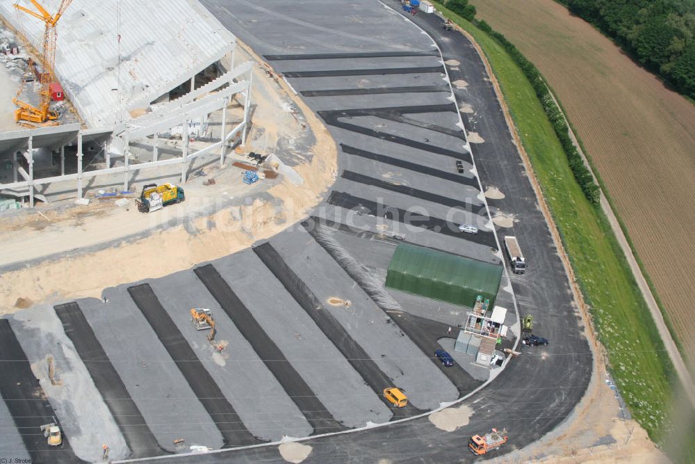 Sinsheim von oben - Baustelle der Rhein-Neckar-Arena in Sinsheim