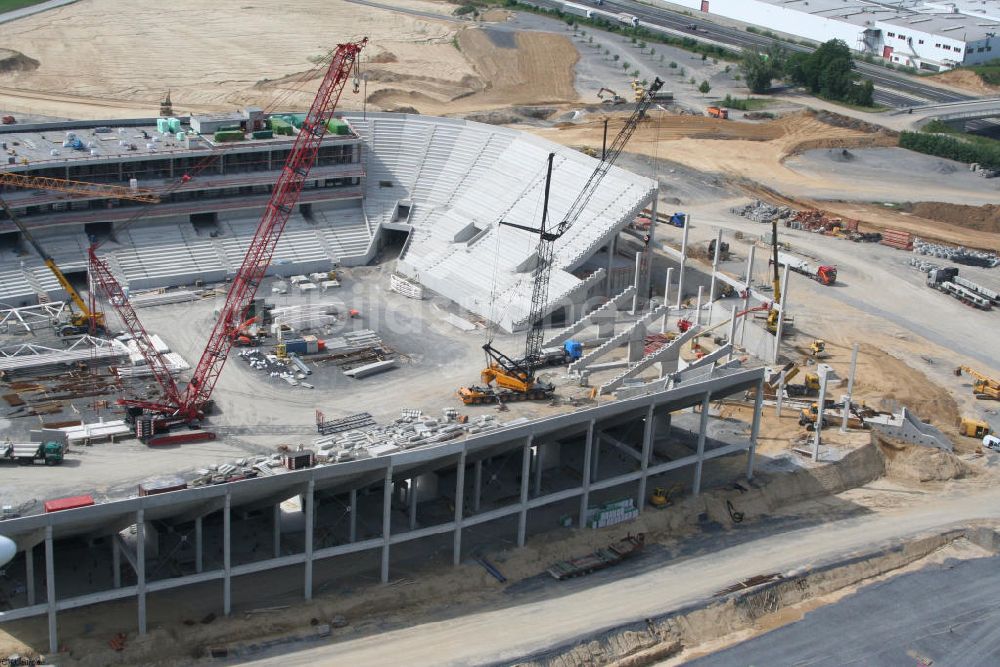 Luftaufnahme Sinsheim - Baustelle der Rhein-Neckar-Arena in Sinsheim