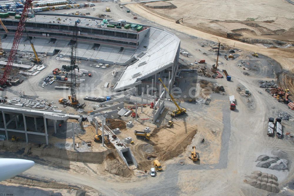 Sinsheim von oben - Baustelle der Rhein-Neckar-Arena in Sinsheim