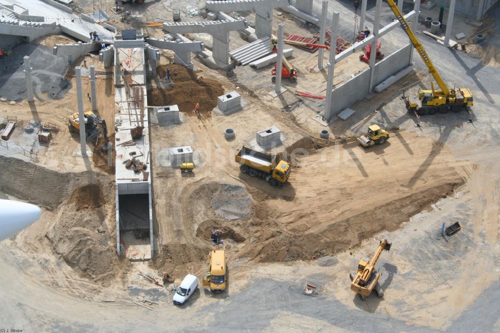 Luftbild Sinsheim - Baustelle der Rhein-Neckar-Arena in Sinsheim