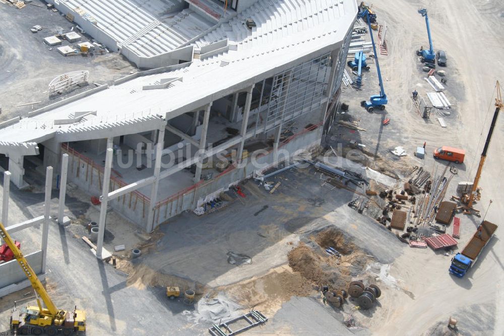 Sinsheim von oben - Baustelle der Rhein-Neckar-Arena in Sinsheim