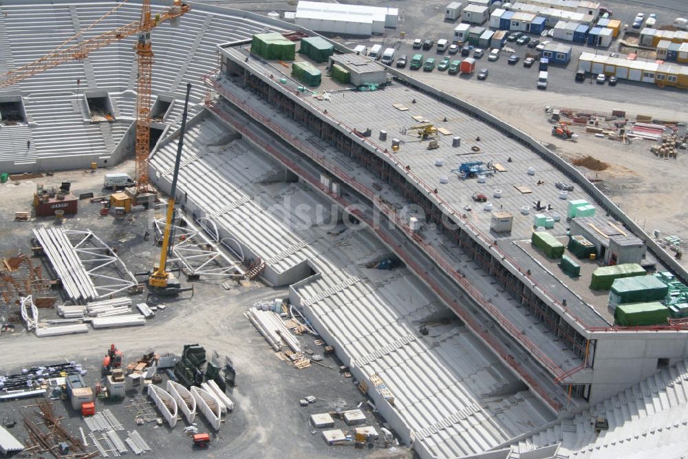 Sinsheim aus der Vogelperspektive: Baustelle der Rhein-Neckar-Arena in Sinsheim