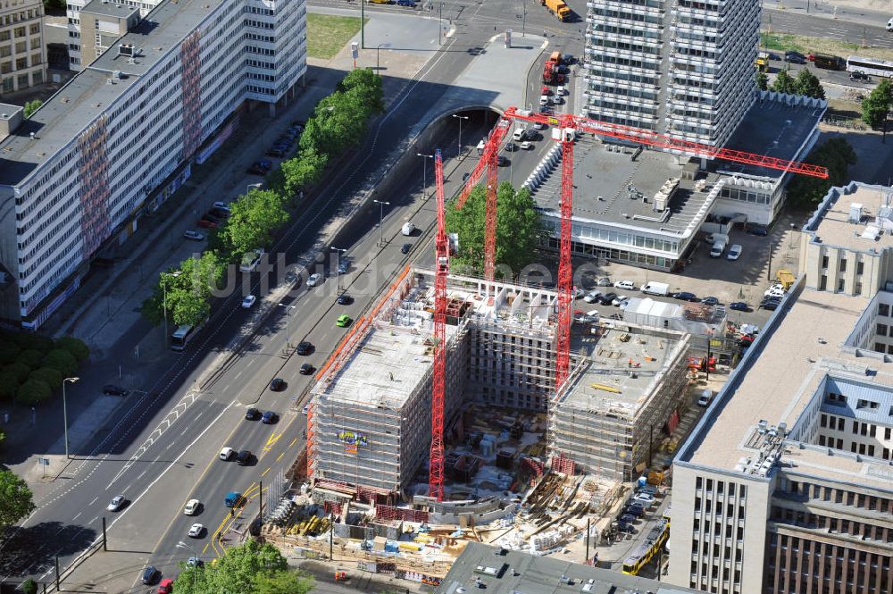 Berlin aus der Vogelperspektive: Baustelle / Rohbau des vom Berliner Architekturbüro Collignon entworfenen ALEXANDER PARKSIDE in Berlin - Mitte