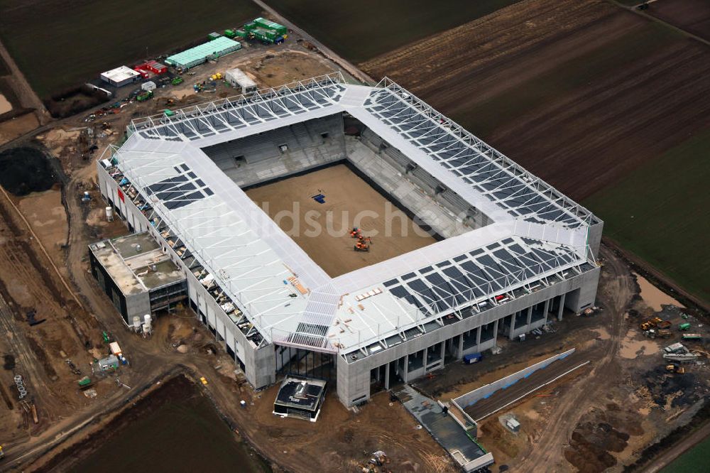 Luftbild Mainz - Baustelle Rohbau der Coface-Arena Mainz