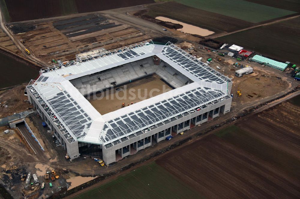 Luftaufnahme Mainz - Baustelle Rohbau der Coface-Arena Mainz