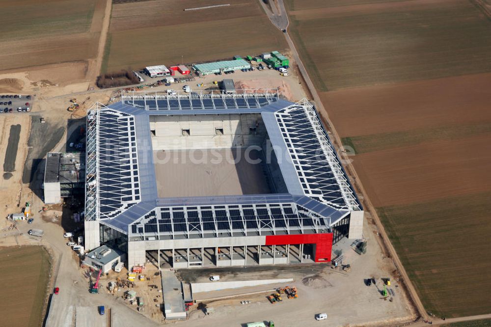 Mainz aus der Vogelperspektive: Baustelle Rohbau der Coface-Arena Mainz