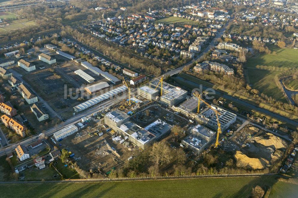 Luftbild Hamm - Baustelle der Rohbauten für die Hochschule Hamm-Lippstadt am Standort Hamm im Bundesland Nordrhein-Westfalen