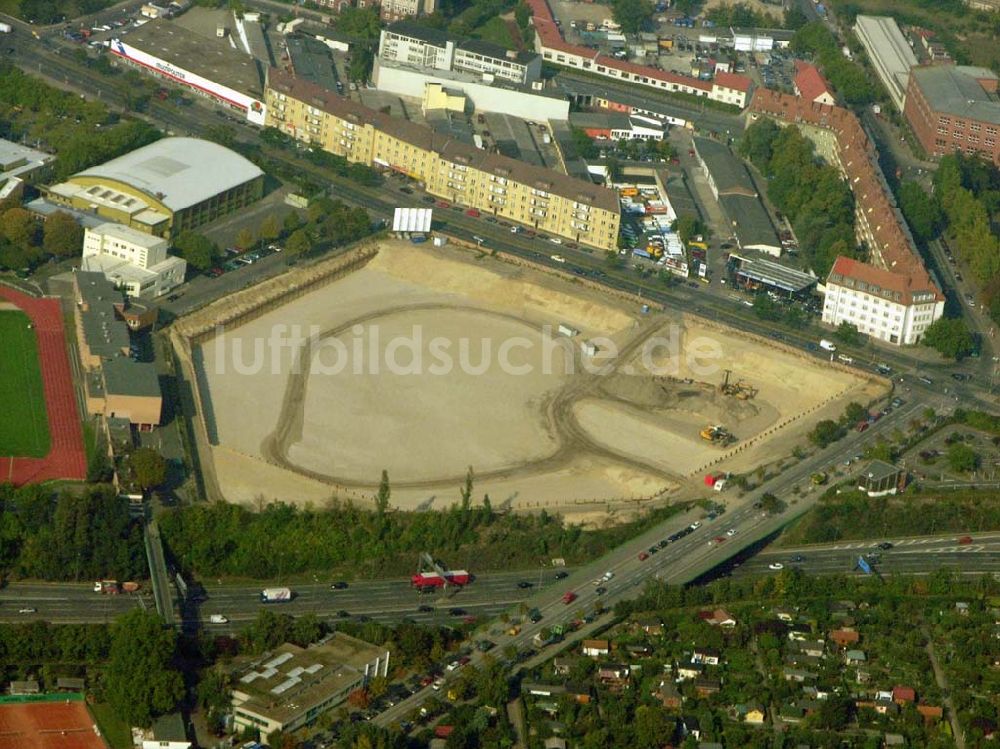 Luftbild Schöneberg / Tempelhof - Baustelle am Sachsendamm