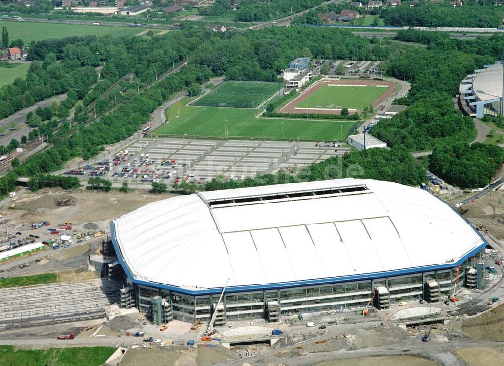 Luftaufnahme Gelsenkirchen - Baustelle Schalke-Arena