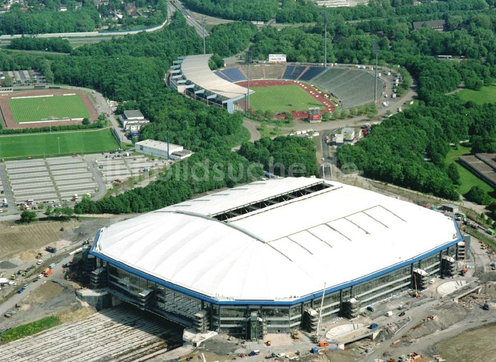 Gelsenkirchen von oben - Baustelle Schalke-Arena