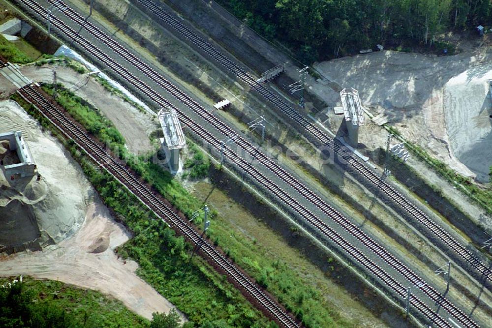 Luftbild Ludwigsfelde - Baustelle Schienenübergang der Anhalter Bahn - Ludwigsfelde (Brandenburg)