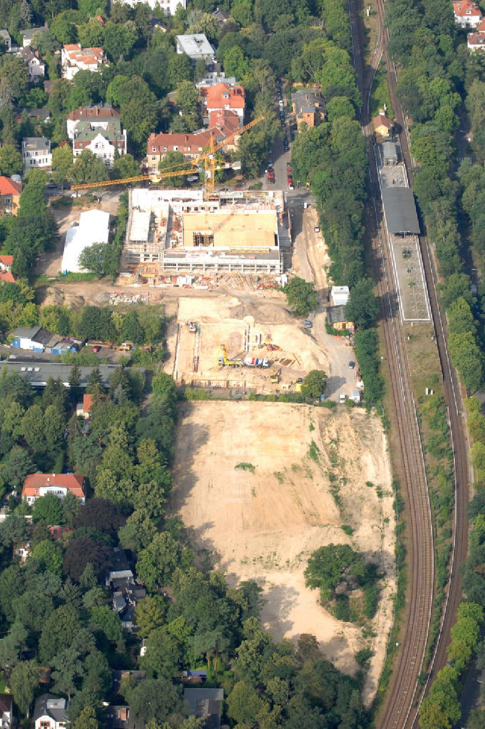 Luftbild Berlin - Baustelle am Schlachtensee