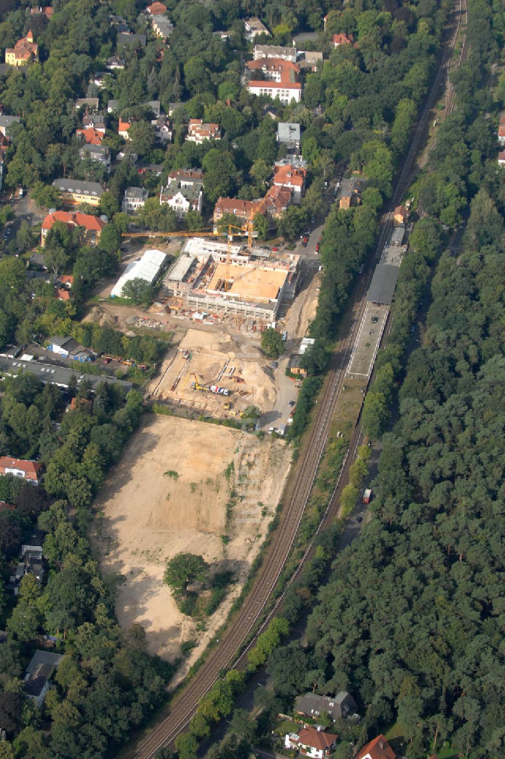 Berlin von oben - Baustelle am Schlachtensee