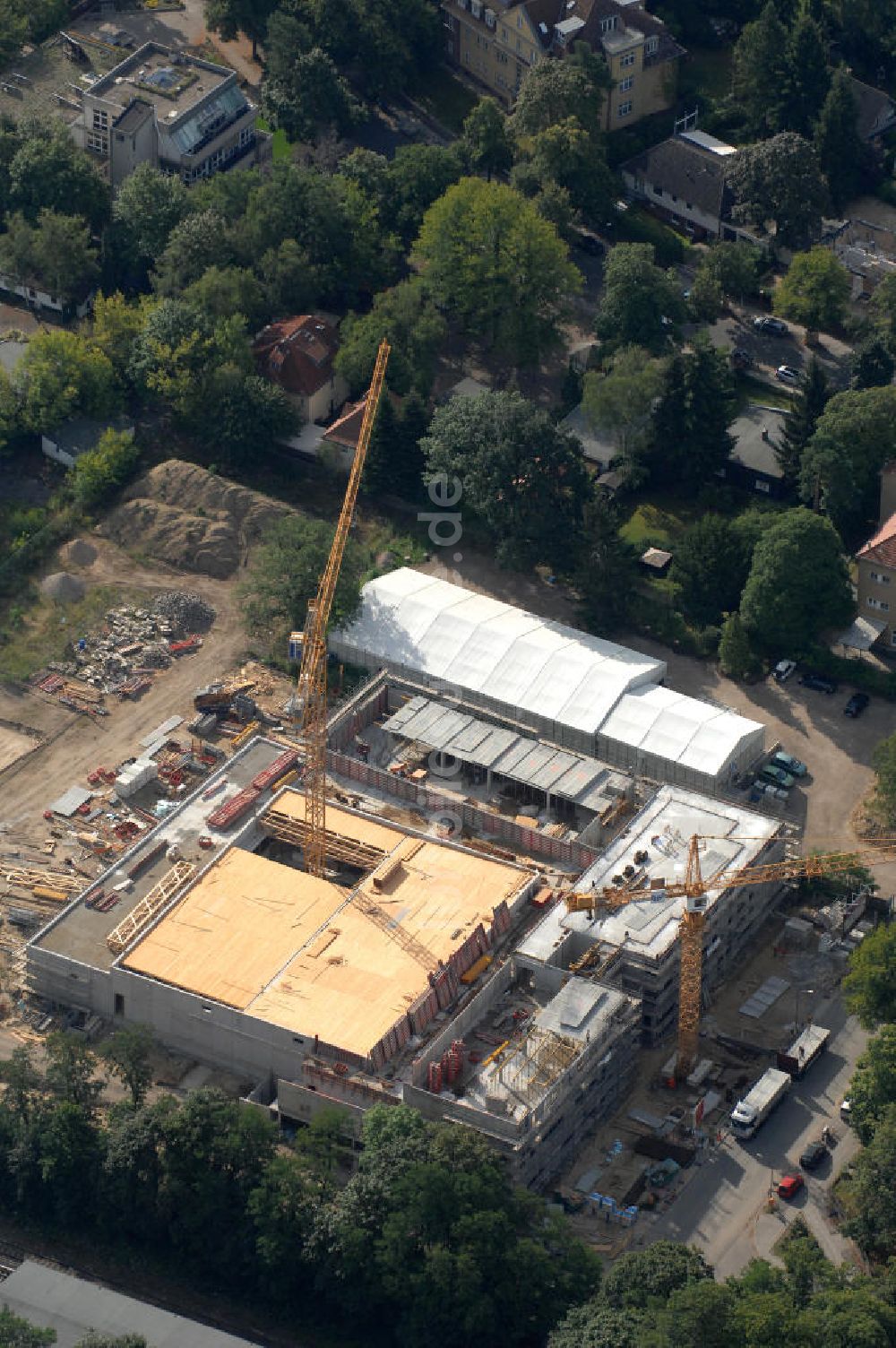 Luftaufnahme Berlin - Baustelle am Schlachtensee