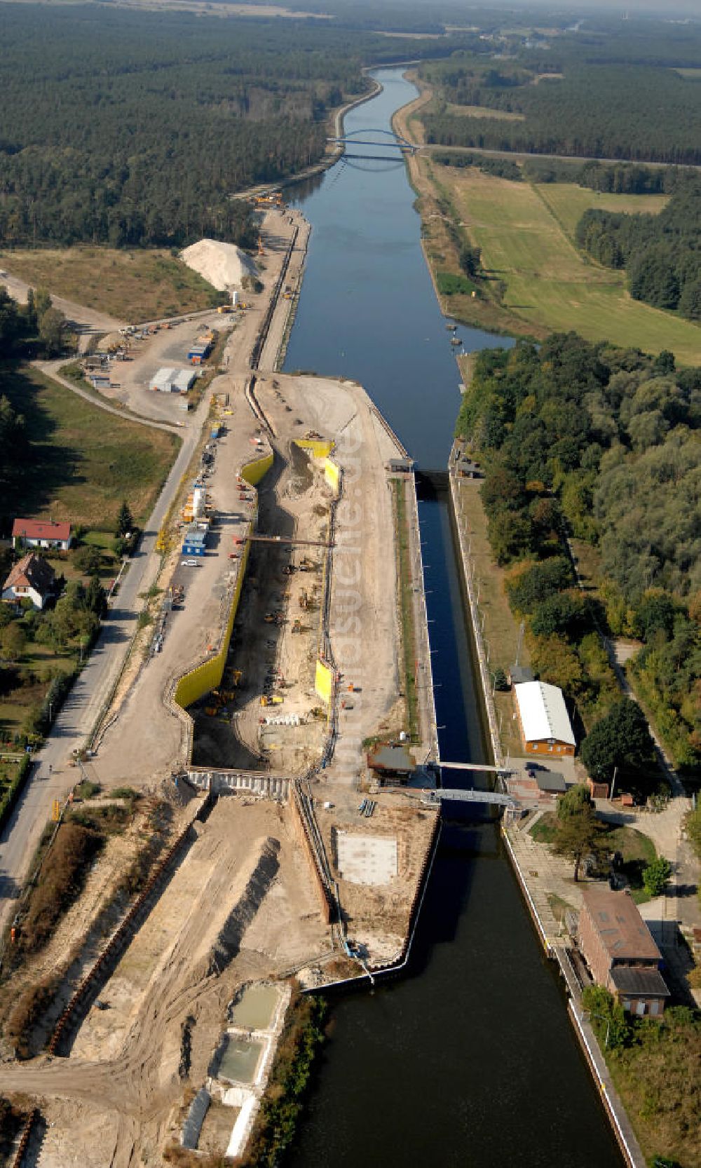 Wusterwitz aus der Vogelperspektive: Baustelle der 2. Schleuse Wusterwitz