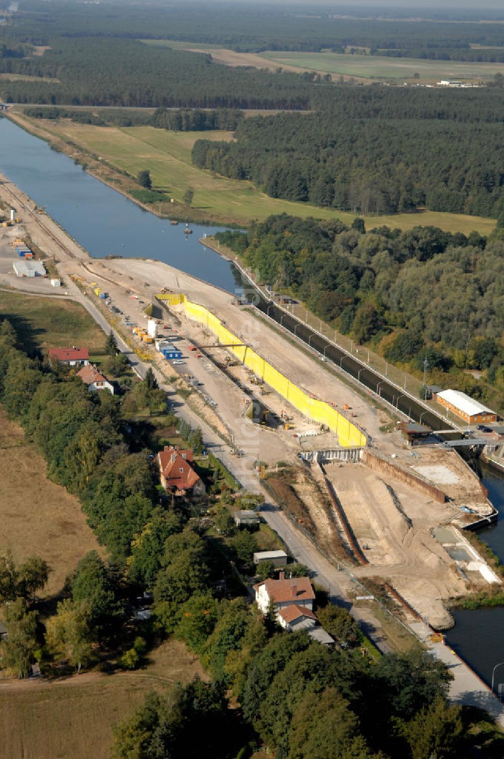 Wusterwitz aus der Vogelperspektive: Baustelle der 2. Schleuse Wusterwitz