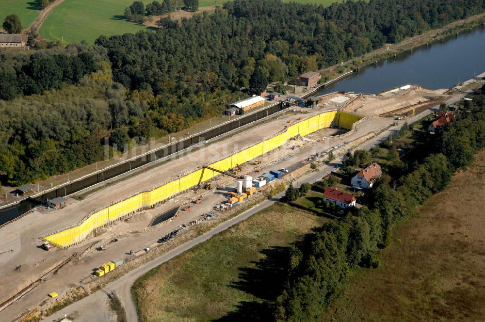 Luftbild Wusterwitz - Baustelle der 2. Schleuse Wusterwitz