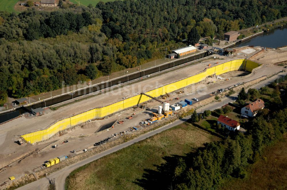 Luftaufnahme Wusterwitz - Baustelle der 2. Schleuse Wusterwitz