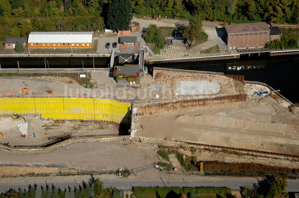 Wusterwitz aus der Vogelperspektive: Baustelle der 2. Schleuse Wusterwitz