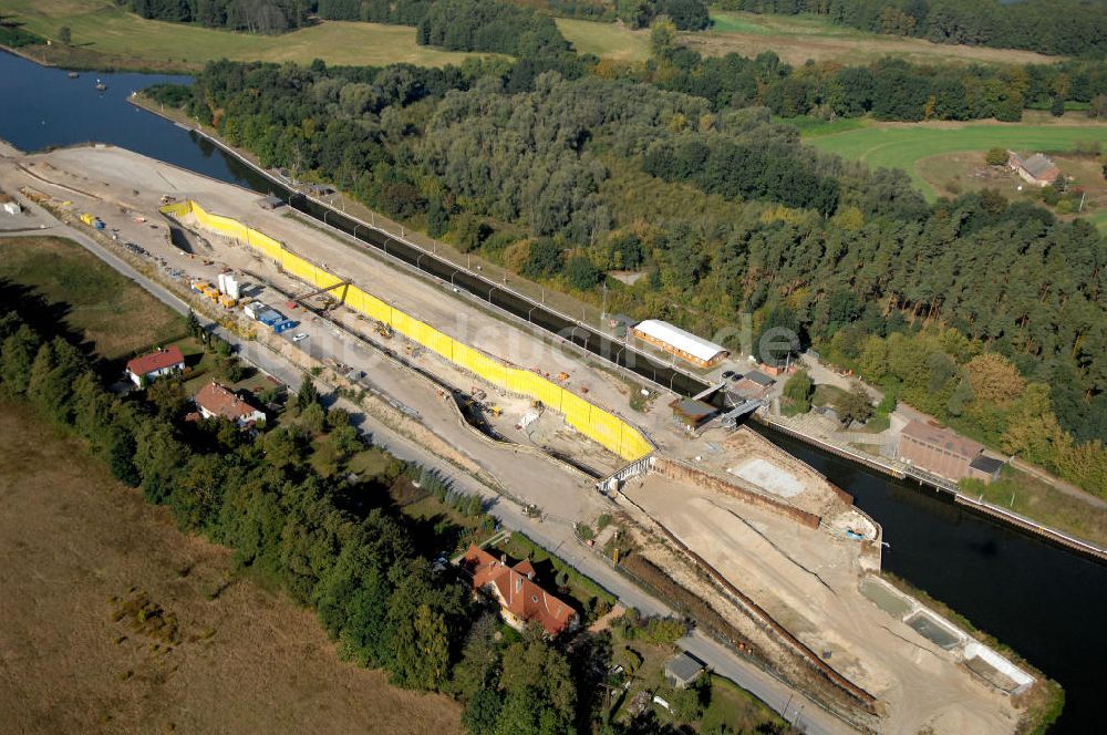 Luftbild Wusterwitz - Baustelle der 2. Schleuse Wusterwitz