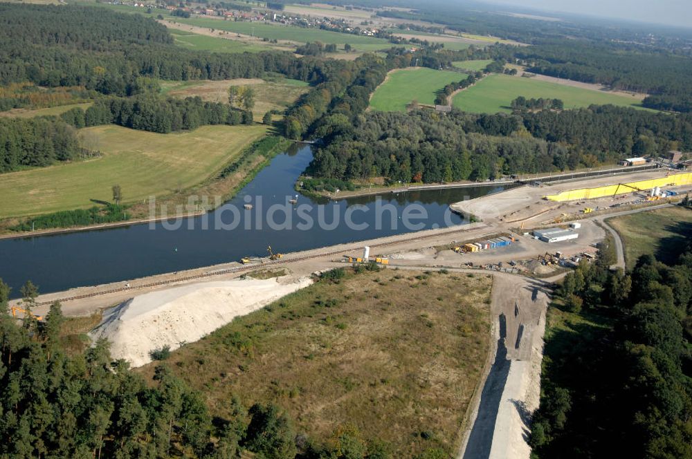 Wusterwitz aus der Vogelperspektive: Baustelle der 2. Schleuse Wusterwitz