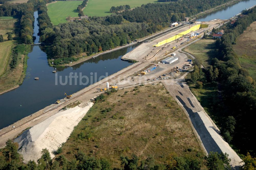 Luftaufnahme Wusterwitz - Baustelle der 2. Schleuse Wusterwitz