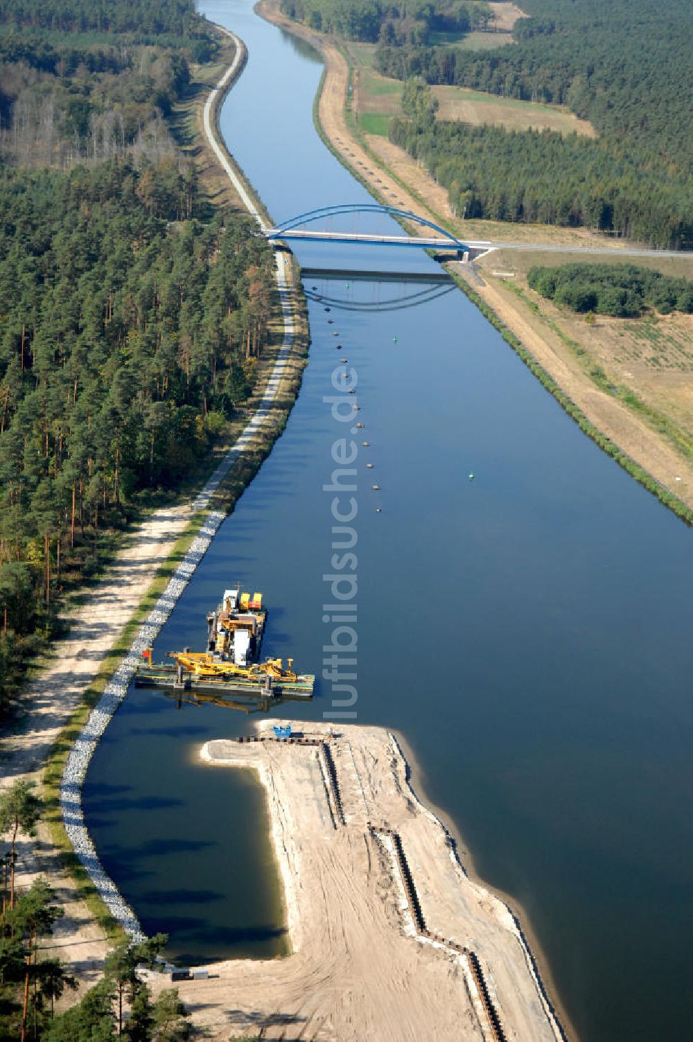 Luftbild Wusterwitz - Baustelle der 2. Schleuse Wusterwitz