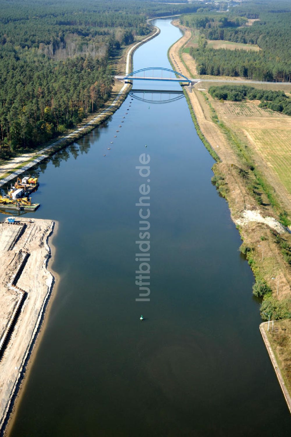 Luftaufnahme Wusterwitz - Baustelle der 2. Schleuse Wusterwitz