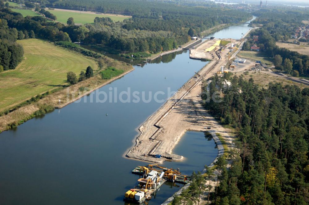 Wusterwitz aus der Vogelperspektive: Baustelle der 2. Schleuse Wusterwitz