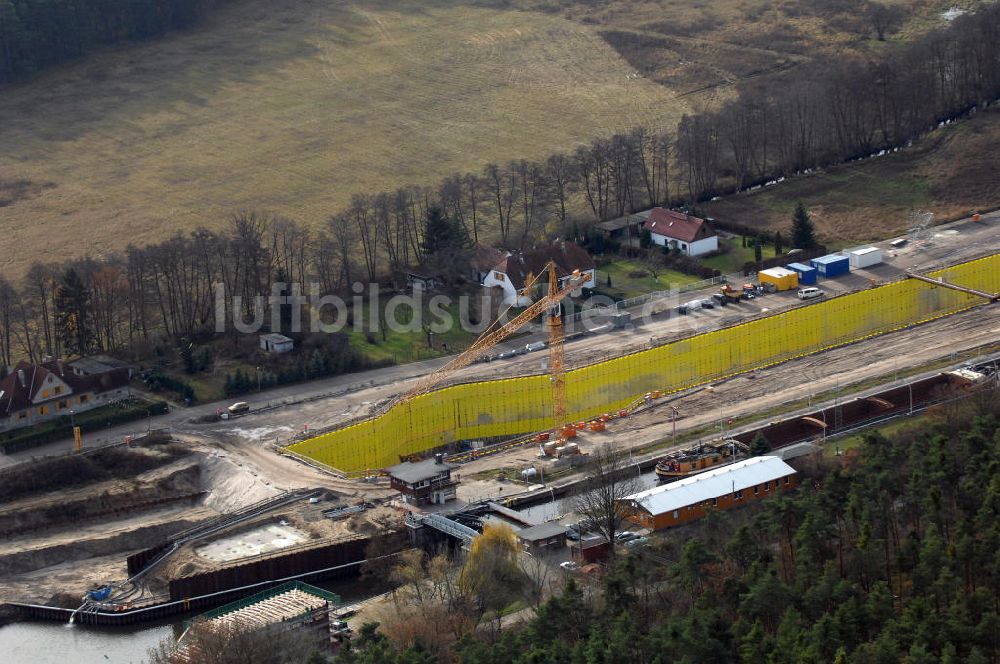 Luftbild Wusterwitz - Baustelle der 2. Schleuse Wusterwitz