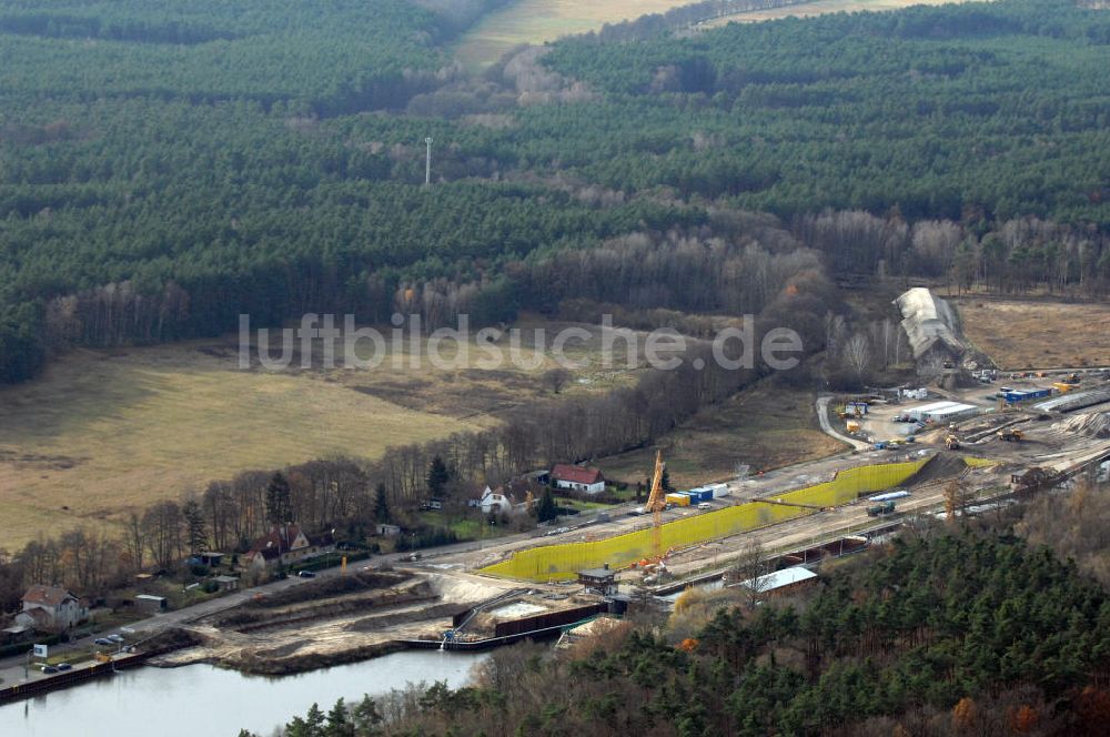 Luftaufnahme Wusterwitz - Baustelle der 2. Schleuse Wusterwitz