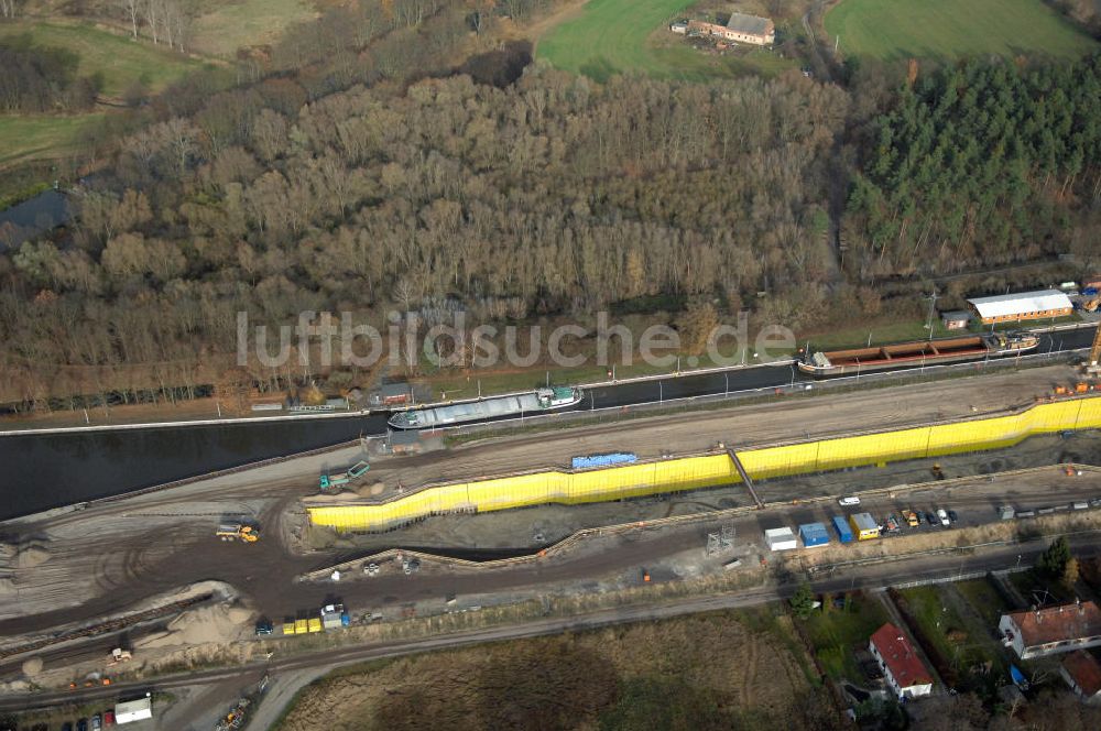 Luftbild Wusterwitz - Baustelle der 2. Schleuse Wusterwitz