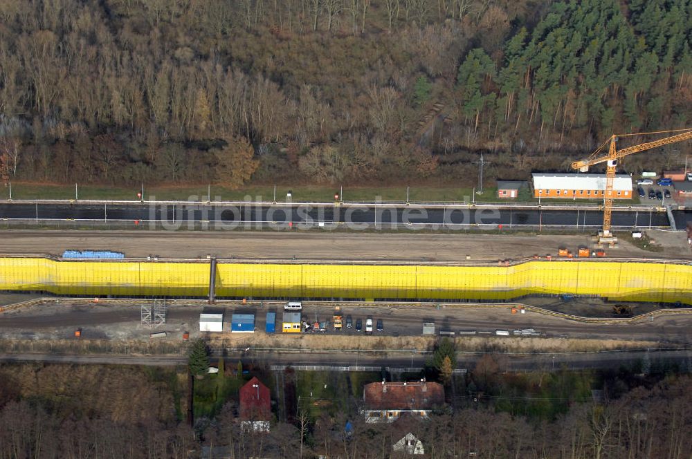 Luftbild Wusterwitz - Baustelle der 2. Schleuse Wusterwitz