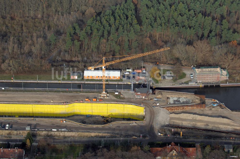 Luftaufnahme Wusterwitz - Baustelle der 2. Schleuse Wusterwitz