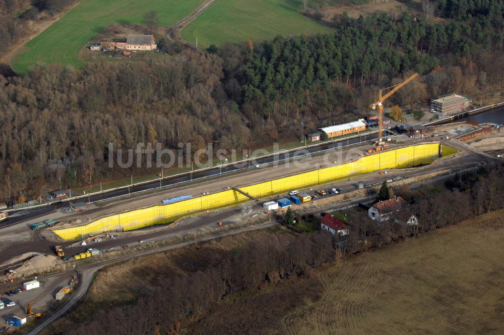 Wusterwitz von oben - Baustelle der 2. Schleuse Wusterwitz