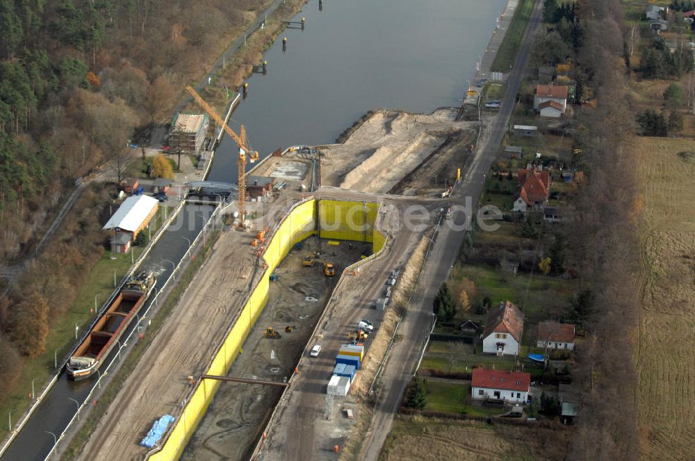 Wusterwitz aus der Vogelperspektive: Baustelle der 2. Schleuse Wusterwitz