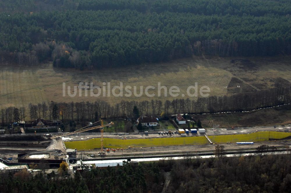 Luftaufnahme Wusterwitz - Baustelle der 2. Schleuse Wusterwitz