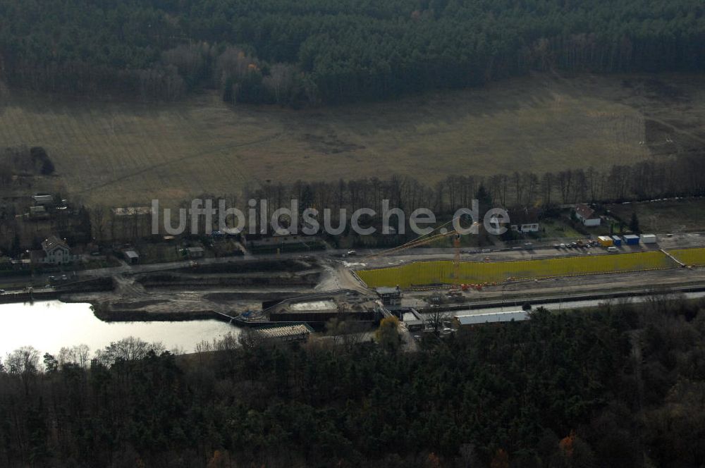 Wusterwitz von oben - Baustelle der 2. Schleuse Wusterwitz