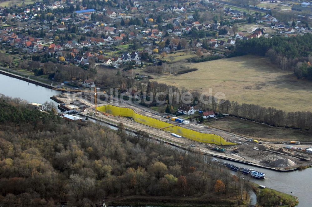 Wusterwitz aus der Vogelperspektive: Baustelle der 2. Schleuse Wusterwitz