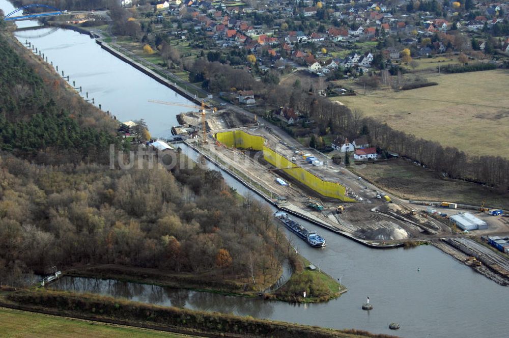 Wusterwitz aus der Vogelperspektive: Baustelle der 2. Schleuse Wusterwitz