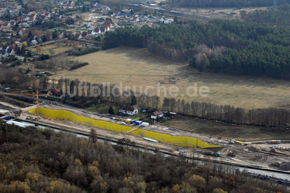 Luftbild Wusterwitz - Baustelle der 2. Schleuse Wusterwitz