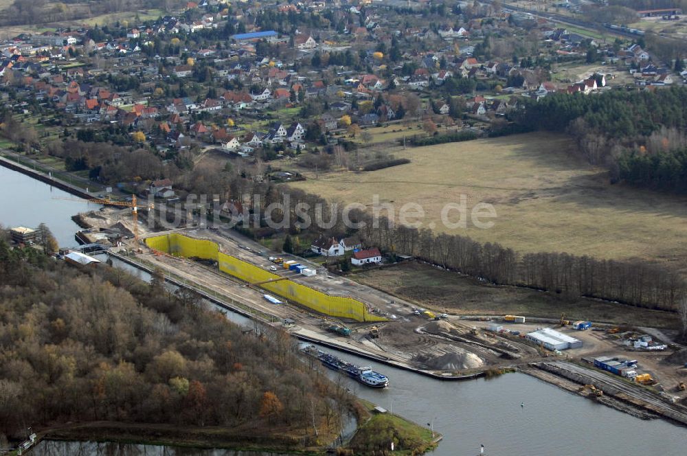 Luftaufnahme Wusterwitz - Baustelle der 2. Schleuse Wusterwitz