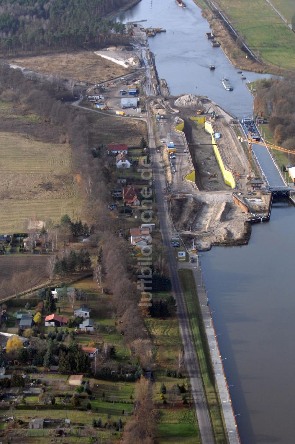 Wusterwitz aus der Vogelperspektive: Baustelle der 2. Schleuse Wusterwitz