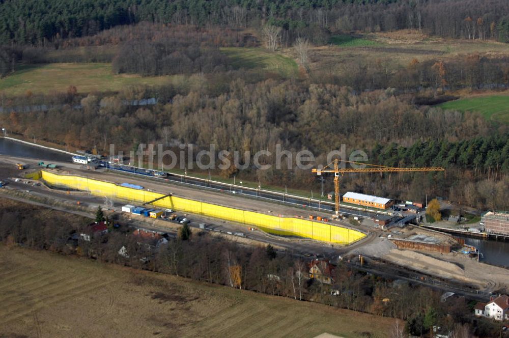 Wusterwitz von oben - Baustelle der 2. Schleuse Wusterwitz