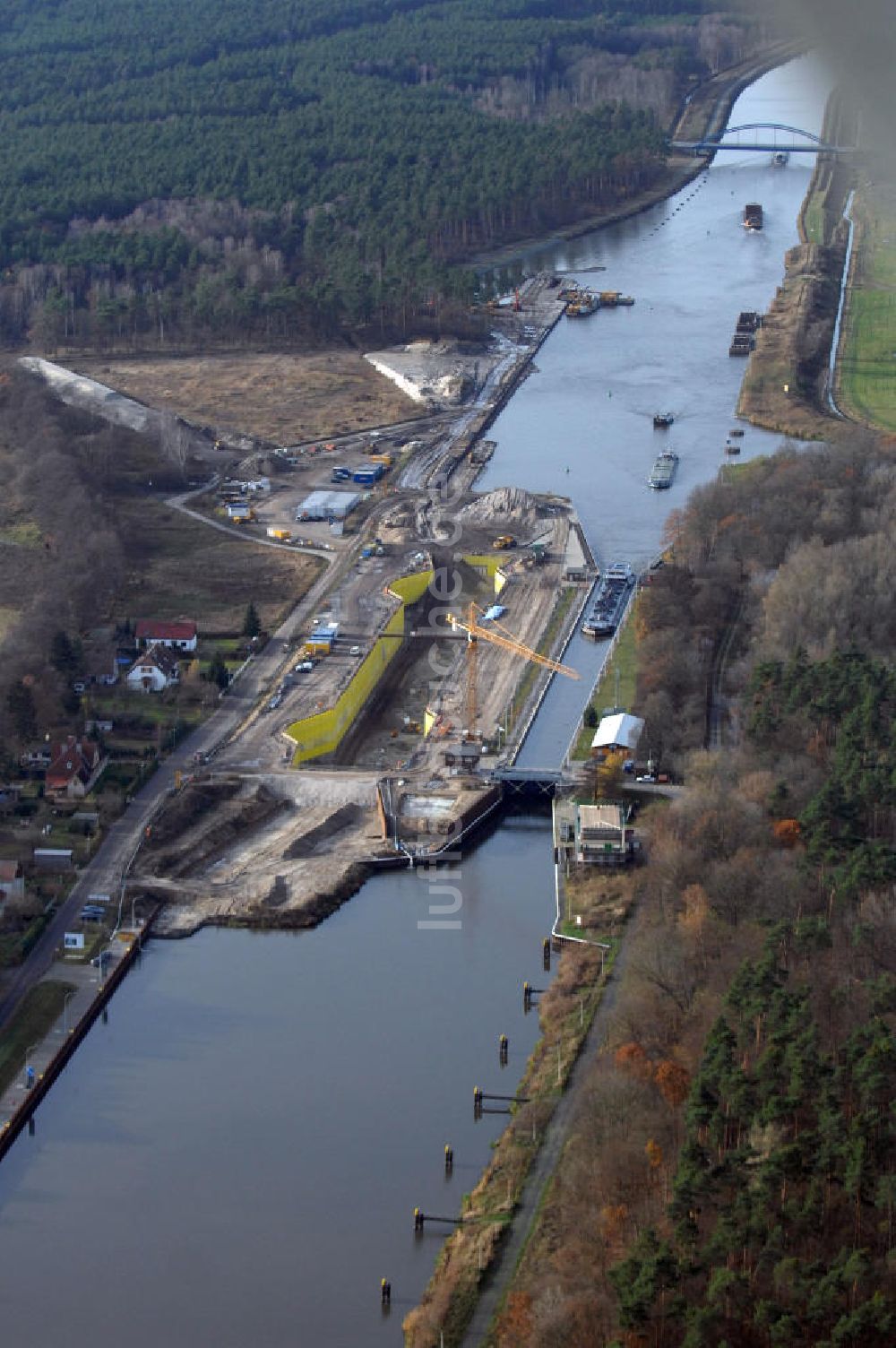 Wusterwitz aus der Vogelperspektive: Baustelle der 2. Schleuse Wusterwitz