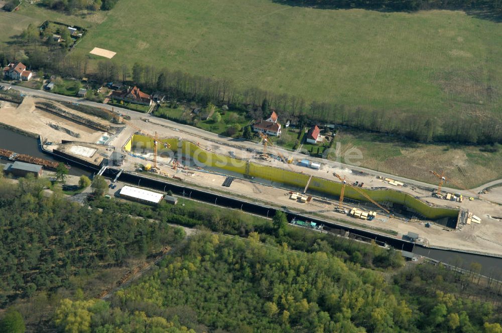 Wusterwitz aus der Vogelperspektive: Baustelle der 2. Schleuse Wusterwitz