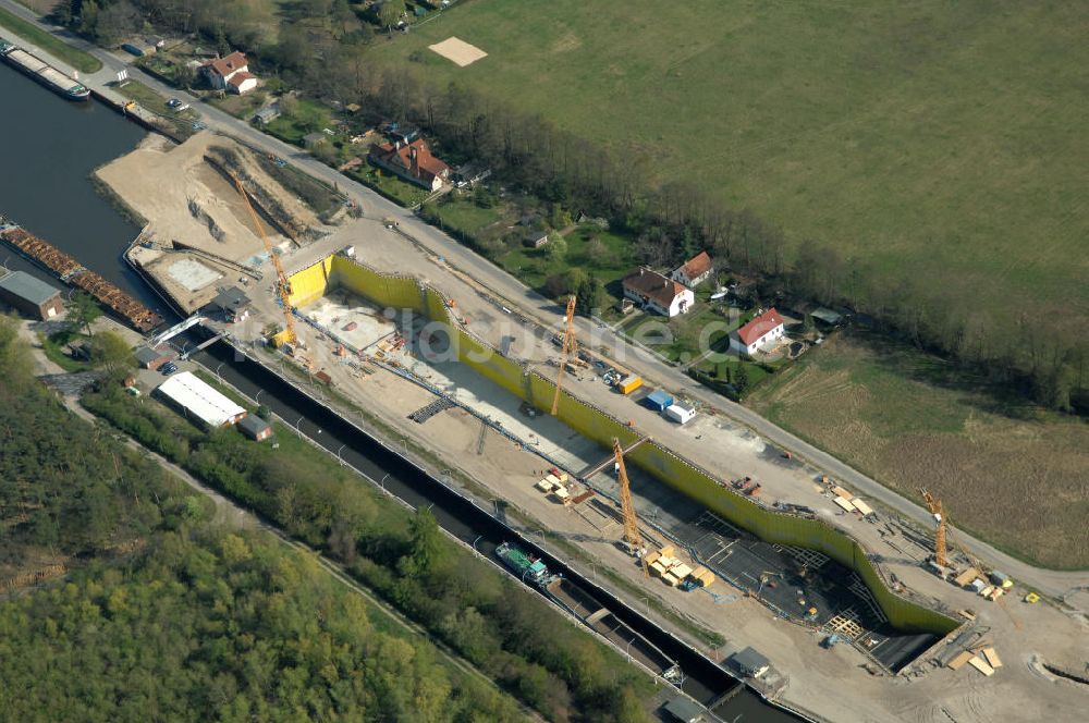 Luftbild Wusterwitz - Baustelle der 2. Schleuse Wusterwitz