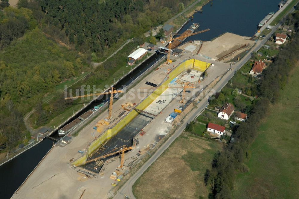 Wusterwitz aus der Vogelperspektive: Baustelle der 2. Schleuse Wusterwitz