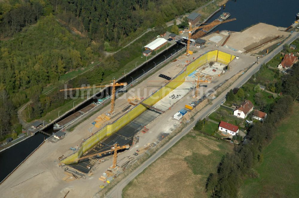 Luftbild Wusterwitz - Baustelle der 2. Schleuse Wusterwitz